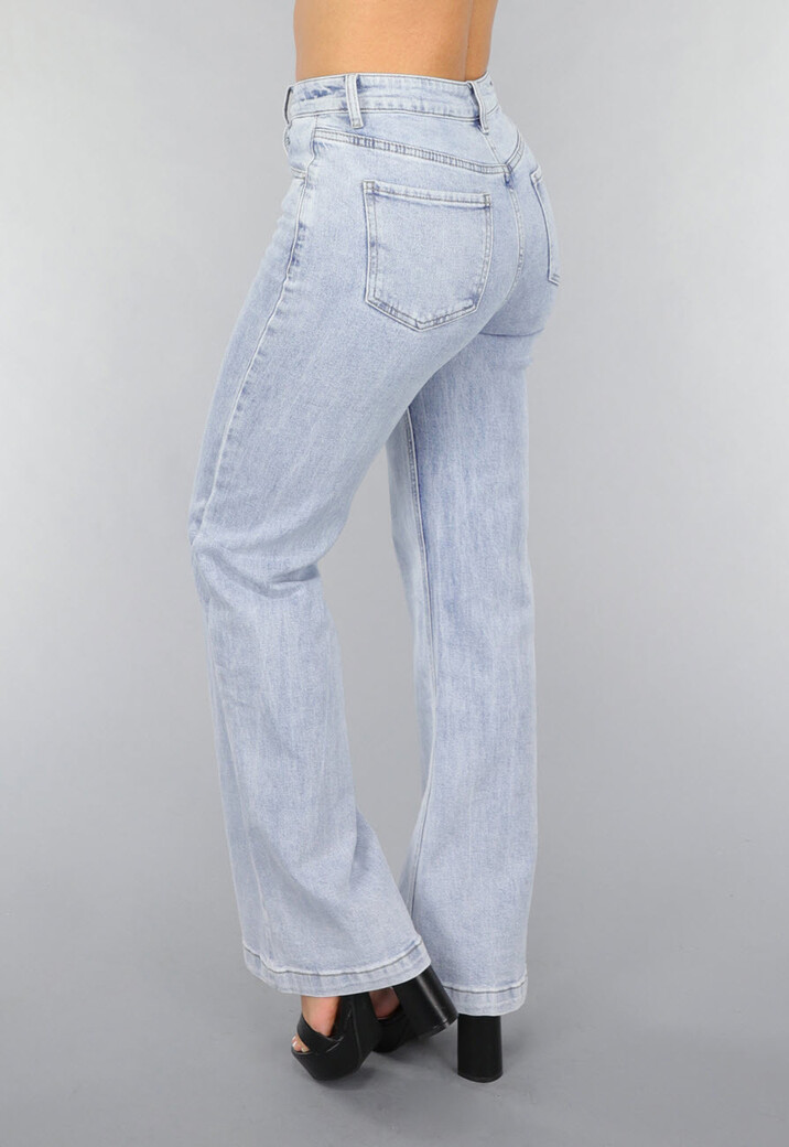 Flair Jeans met Wassing in Mid Waist