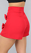 Rode Strik Skort met Split