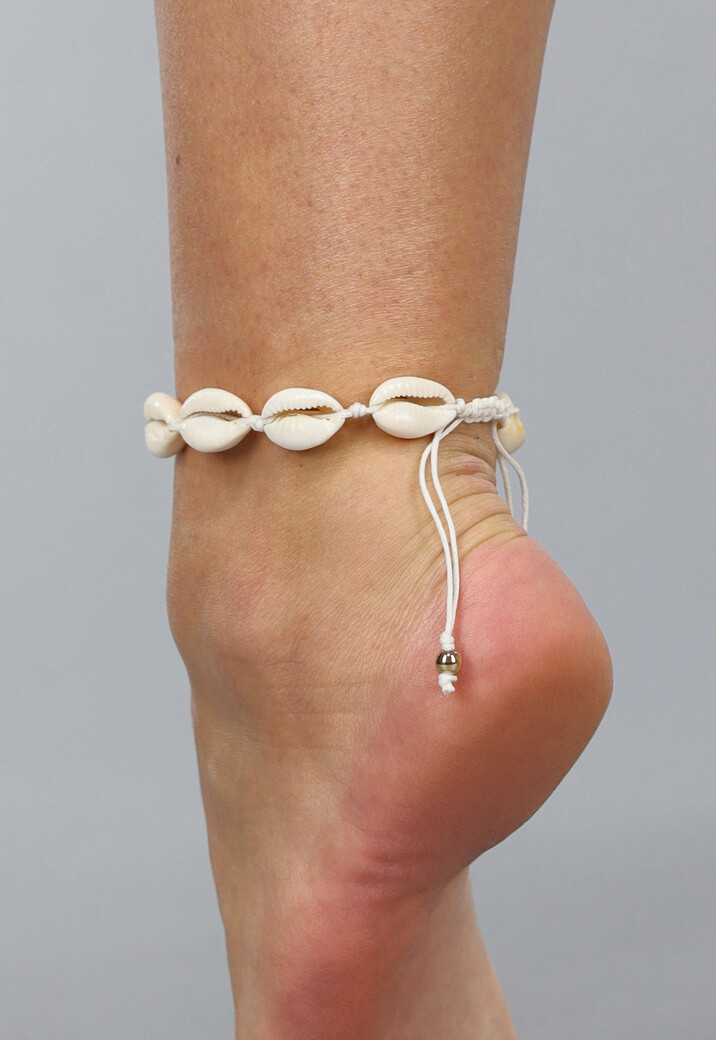 Verstelbaar Enkelbandje met Kauri Schelpen