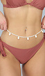 Bellychain met Witte Kraaltjes en Kauri Schelpjes