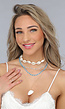 4-Delige Blauwe Ketting Set met Schelpjes