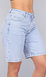 Blauwe Denim Bermuda Short met Stretch