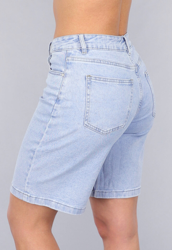 Blauwe Denim Bermuda Short met Stretch
