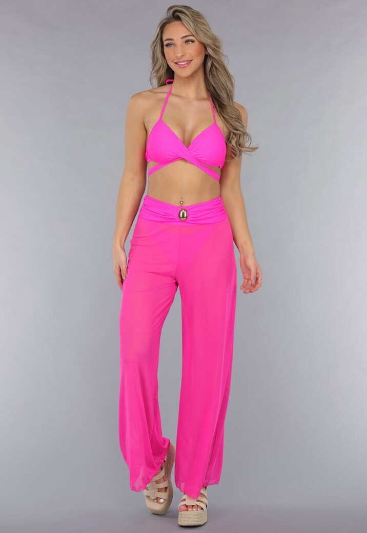 Neon Roze Wide Leg Cover-Up Broek