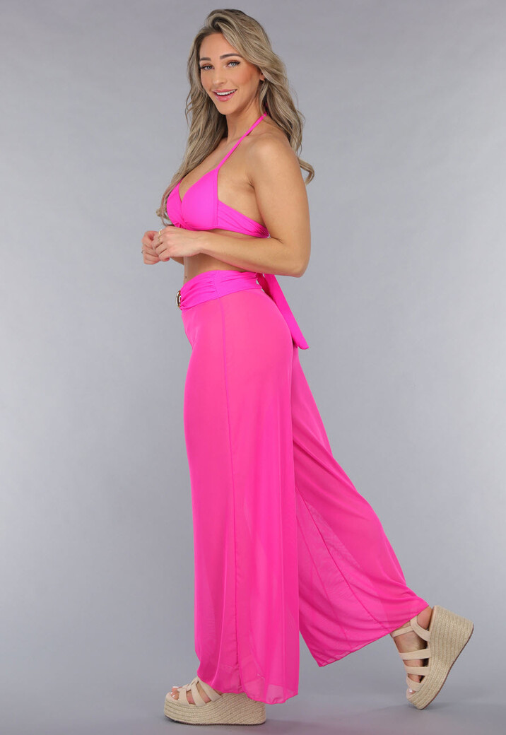 Neon Roze Wide Leg Cover-Up Broek