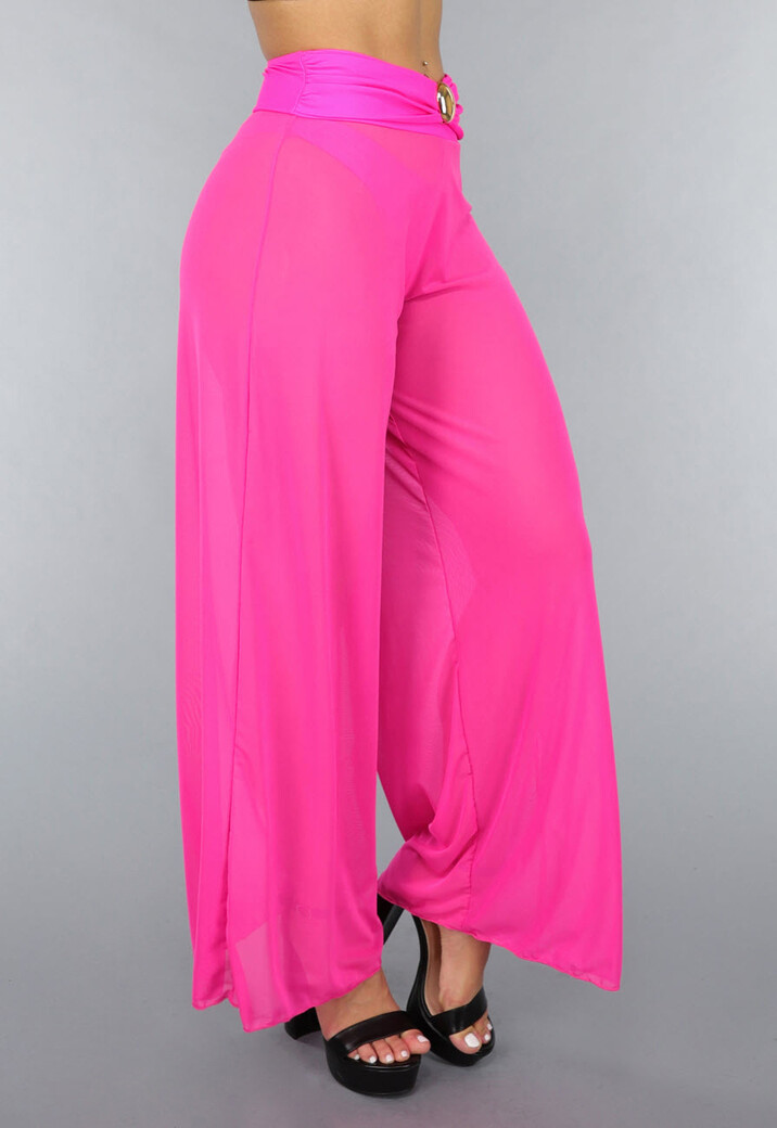 Neon Roze Wide Leg Cover-Up Broek