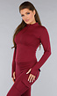 Burgundy Longsleeve Fitness Set met Zakken