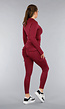 Burgundy Longsleeve Fitness Set met Zakken