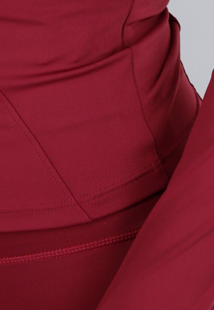 Burgundy Longsleeve Fitness Set met Zakken