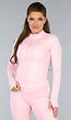 Lichtroze Sportset met Vestje en Flair Legging