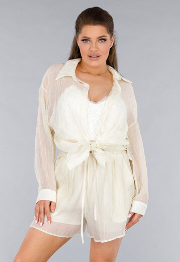 Crème 2-Delig See-Through Set