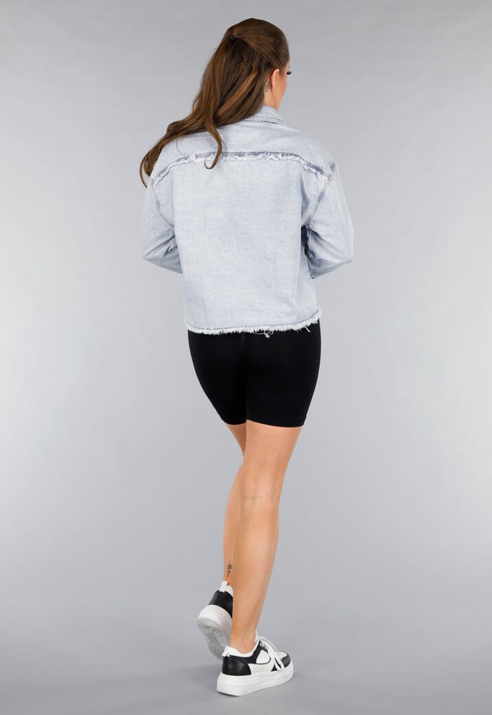 Denim Blouse Jasje met Rafels