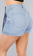 Denim Stretch Skort met Roze Sterren en Overslag