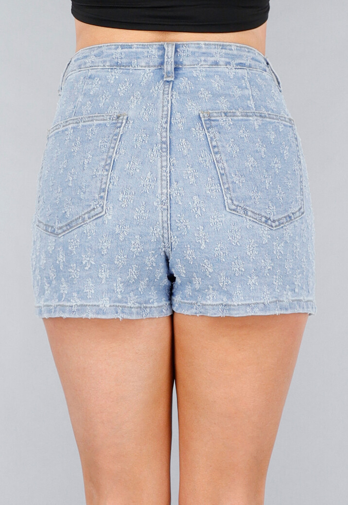 Geruwde Denim Stretch Skort