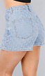 Geruwde Denim Stretch Skort