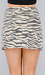 Denim Stretch Zebraprint Rok