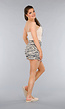 Denim Stretch Zebraprint Skort met Overslag