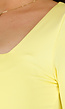 Gele Stretchy Lange Mouw Top met Vierkante Hals