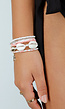 Wit/Roze Armbandenset met Kauri Schelpjes en Zeester Bedeltje