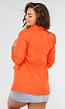 Oranje Getailleerde Blazer met Geplooide Driekwart Mouwen