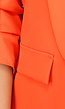 Oranje Getailleerde Blazer met Geplooide Driekwart Mouwen