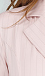 Roze Pinstripe Blazerjurk met Lange Mouwen, Kraag en Knoopsluiting