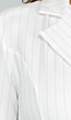 Wit Pinstripe Blazerjurk met Lange Mouwen, Kraag en Knoopsluiting
