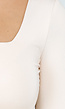 Beige Stretch Top met Vierkante Hals