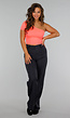 Neon Coral One Shoulder Top in Cropped Model