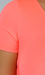 Neon Coral One Shoulder Top in Cropped Model