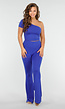 Koningsblauwe Stretch One Shoulder Crop Top
