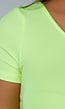 Neon Gele Stretch Crop Top met One Shoulder