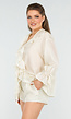Ivoorkleurige Top met Ruffles en Short
