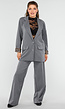 Grijs Blazerpak met Luipaard Details