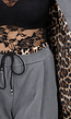 Grijs Blazerpak met Luipaard Details
