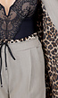 Taupe Blazerset met Leopard Details