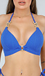 Prachtig Blauwe Bikini Top met Gouden Accenten