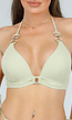 Chic Lichtgroene Bikinitop met Stijlvolle Ringen
