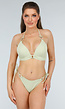 Chic Lichtgroene Bikinitop met Stijlvolle Ringen
