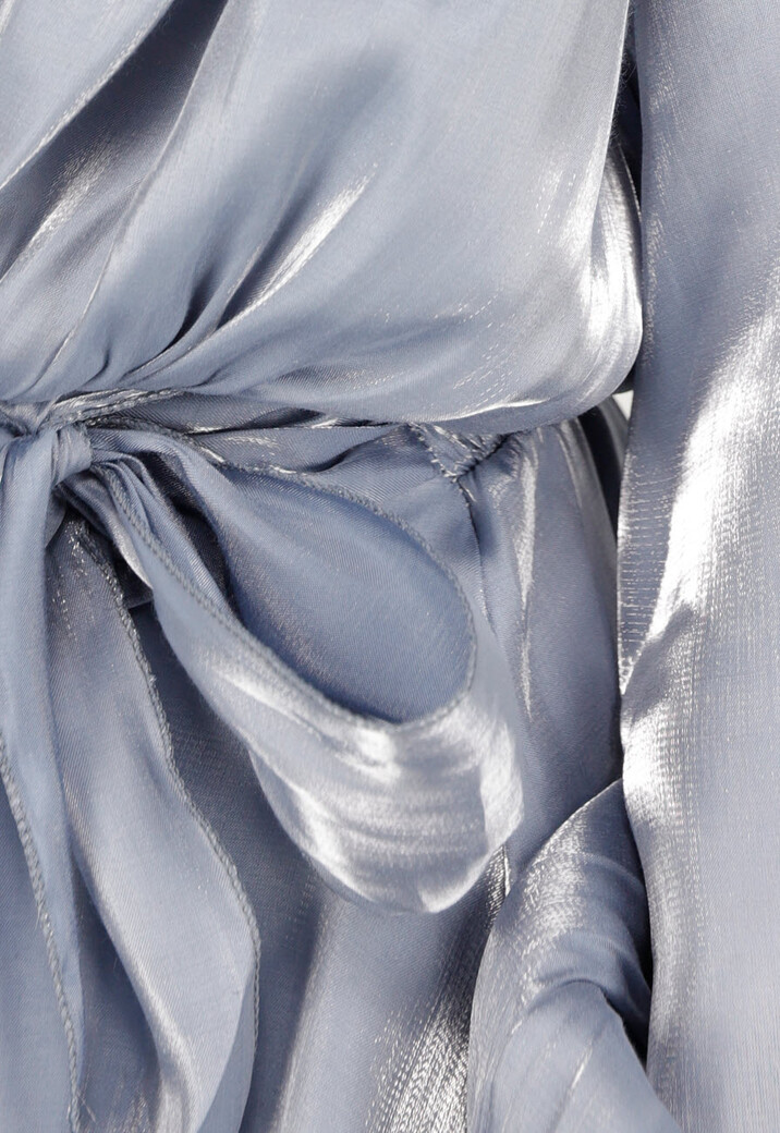 Elegante Glanzende Blauwe Mini Jurk