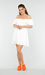 Stijlvolle Off-Shoulder Witte Jurk met Veel Stretch