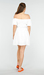 Stijlvolle Off-Shoulder Witte Jurk met Veel Stretch