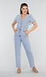 Denim Jumpsuit met Cut-outs, Korte Mouwen  en Knopen