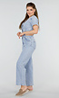 Denim Jumpsuit met Cut-outs, Korte Mouwen  en Knopen