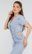 Denim Jumpsuit met Cut-outs, Korte Mouwen  en Knopen