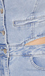 Denim Jumpsuit met Cut-outs, Korte Mouwen  en Knopen