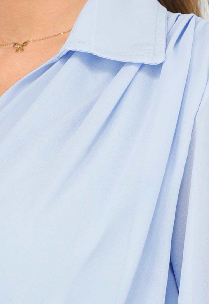 Stijlvolle Lichtblauwe Bodysuit met Pofmouwen