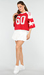 Sportief Rood Baseball T-Shirt met Ster