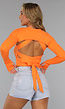 Fel Oranje Crop Bolero