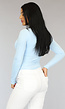 Babyblauwe Longsleeve Top met Vierkante Hals